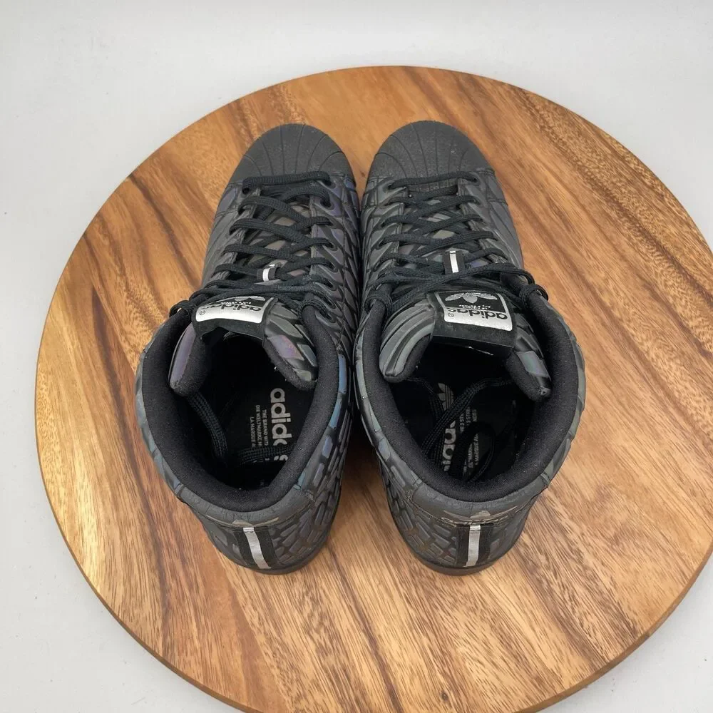 Adidas Pro Model Xeno Mid Shoes Mens Size 9 Black Reflective Snake Sneakers